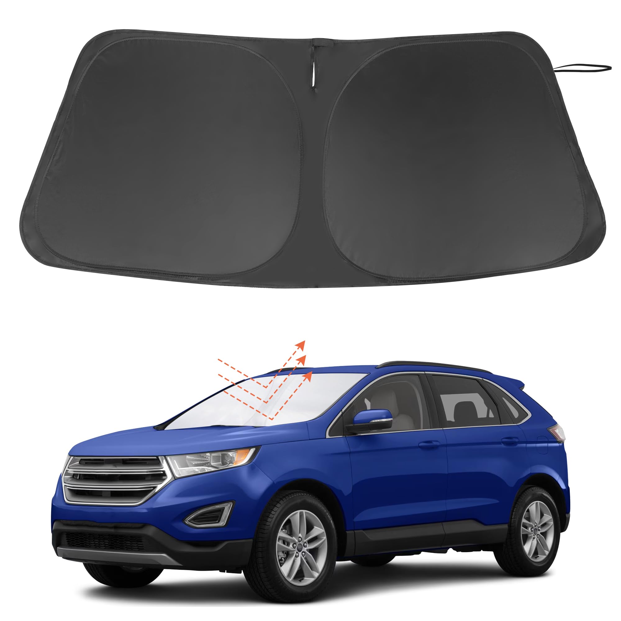 Photo 1 of Windshield Sun Shade Custom Fit for 2015-2024 Ford Edge SUV Accessories Foldable Sunshade Sun Blocker Protect Car from Sun Rays & Heat Damage Keep Car Cooler