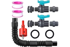 Sacubee 2 Sets 3/4 Inches Rain Barrel Spigot Kit Water Barrel PVC Garden Diverter Kit Include Bulkhead Fitting Hose Faucet Adapter and Thread Seal Tape for Home Outdoor(Simple Style)