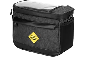 OFOZOVEY Bike Handlebar Bag,bike basket with TPU Touch Screen, Water-Resistant & Insulated Design in bike basket front, 4.5L Large Capacity bike bag,Shoulder Bag Storage Bag Commuting, Outdoor Adventures