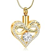 Minicremation Urn Necklace for Ashes Infinite Heart Urn Pendant I Love You Forever Cremation Pendant for Women Ashes Necklace Keepsake Memorial Ash Jewelry