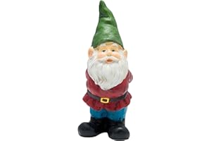Alpine Corporation 11" Tall Classic Outdoor Garden Gnome Yard Statue Decoration