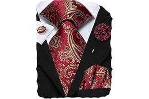 Hi-Tie Mens Tie Pocket Square Set Cufflinks Lapel Pin Silk Ties for Men Wedding Party Formal Business