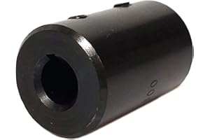 RuggedMade Steel Motor Shaft Coupling, 1/2" Inch Bore, 1-1/4" OD, 2" Long, 1/8" Keyway, Set Screws Rigid Coupler