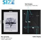 EGOFINE 7x5 Picture Frame Solid Wood Black 4 Pack with Mat 4x6 17.8x12.7cm view 3