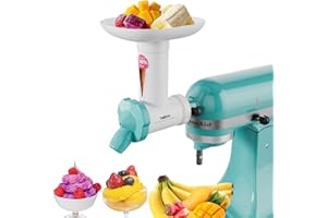 Dairy Free Ice Cream Maker Attachment for KitchenAid Stand Mixer, Frozen Yogurt and Sorbet Maker, Soft Serve Dessert Machine,
