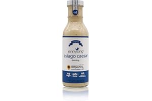 Jennysong Original Asiago Caesar Dressing - Made with Organic Sunflower Oil. Creamy with Real Cheese, No Sugar added, and No Trans Fats or Cholesterol. - 12 fl. oz. bottle