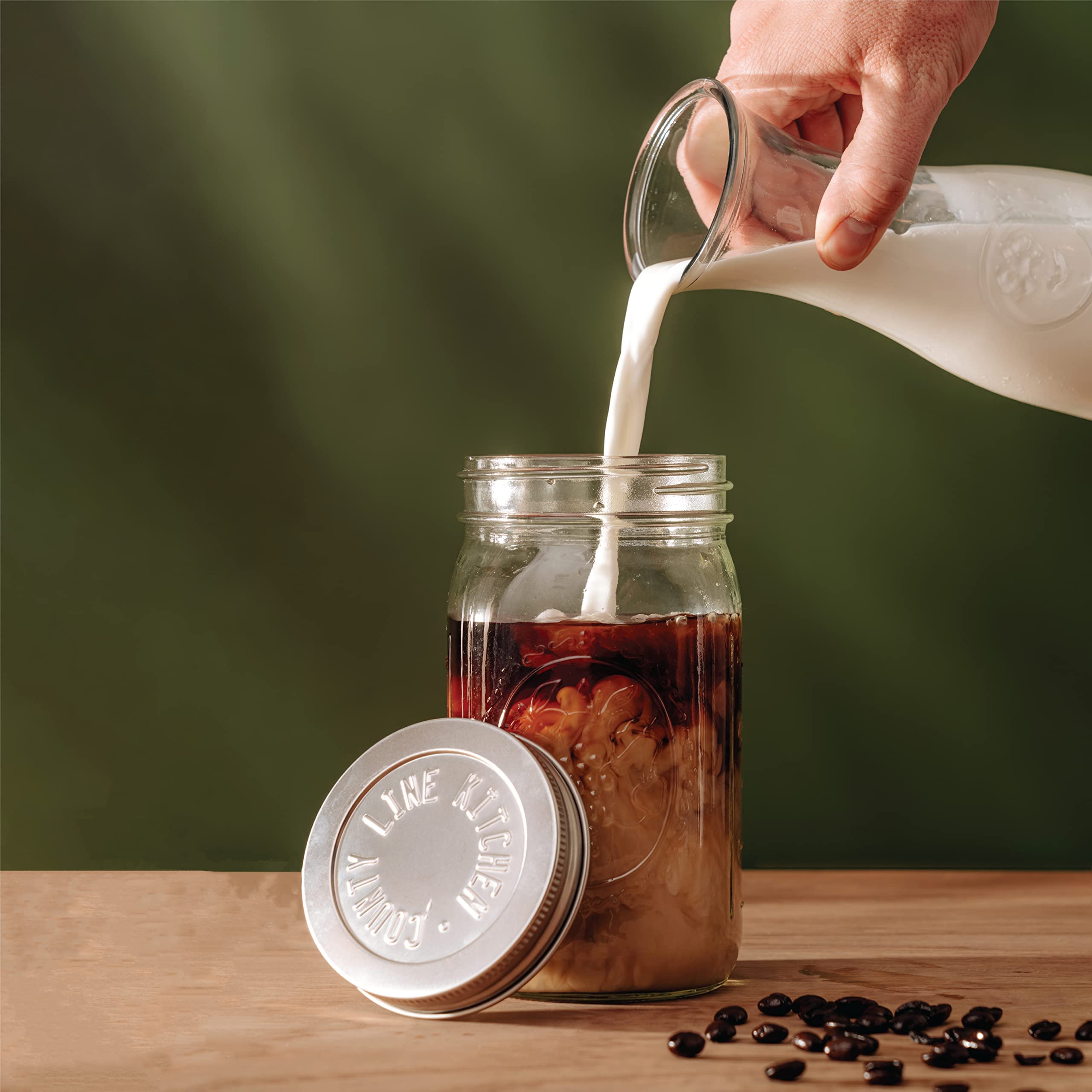 County Line Kitchen Cold Brew Mason Jar Coffee Maker, Durable Glass