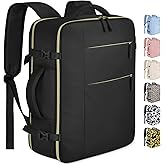 Capolo Travel Backpack for Women Men Waterproof Laptop Backpack Airlines Approved Personal Item Backpack Bag Computer Bookbag for Business, Work, Traveling Fits 15.6 Inch Laptop(Black)