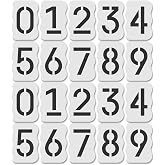 Curb Stencil Kit for Address Painting &ndash; Includes All Numbers, 4-Inch Durable &amp; Reusable Plastic Stencils for Sidewalks, Pavement, and Industrial Use (2 of Each, Classic Font)