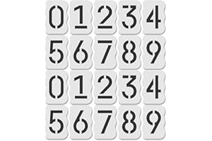 STENCIL STOP Curb Stencil Kit for Address Painting – Includes All Numbers, 4-Inch Durable & Reusable Plastic Stencils for Sidewalks, Pavement, and Industrial Use (2 of Each, Classic Font)
