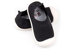 CHARROST Baby First-Walking Shoes 1-4 Years Kid Shoes Trainers Toddler Infant Boys Girls Soft Sole Non Slip Cotton Canvas Mesh Breathable Lightweight TPR Material Slip-on Sneakers Outdoor