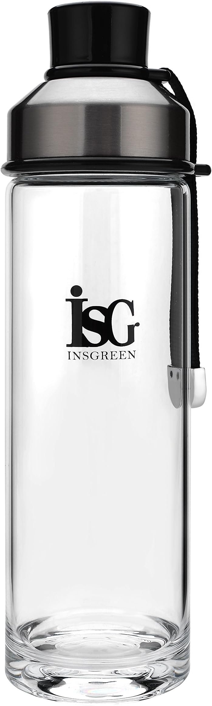 InsGreen Environmental Glass Water Bottle BPA-Free Glass Bottle - Narrow Insulated Mouth Design with Tea Infuser, Quality Borosilicate Glass, Outdoor, Running, Bike, Car, Travel - 500ml/18oz