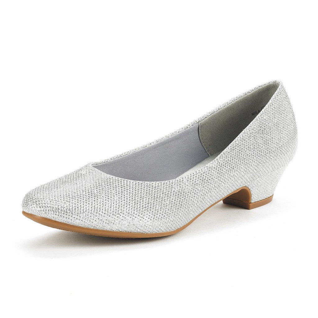 DREAM PAIRS Women's Mila Low Chunky Heel Pump Shoes