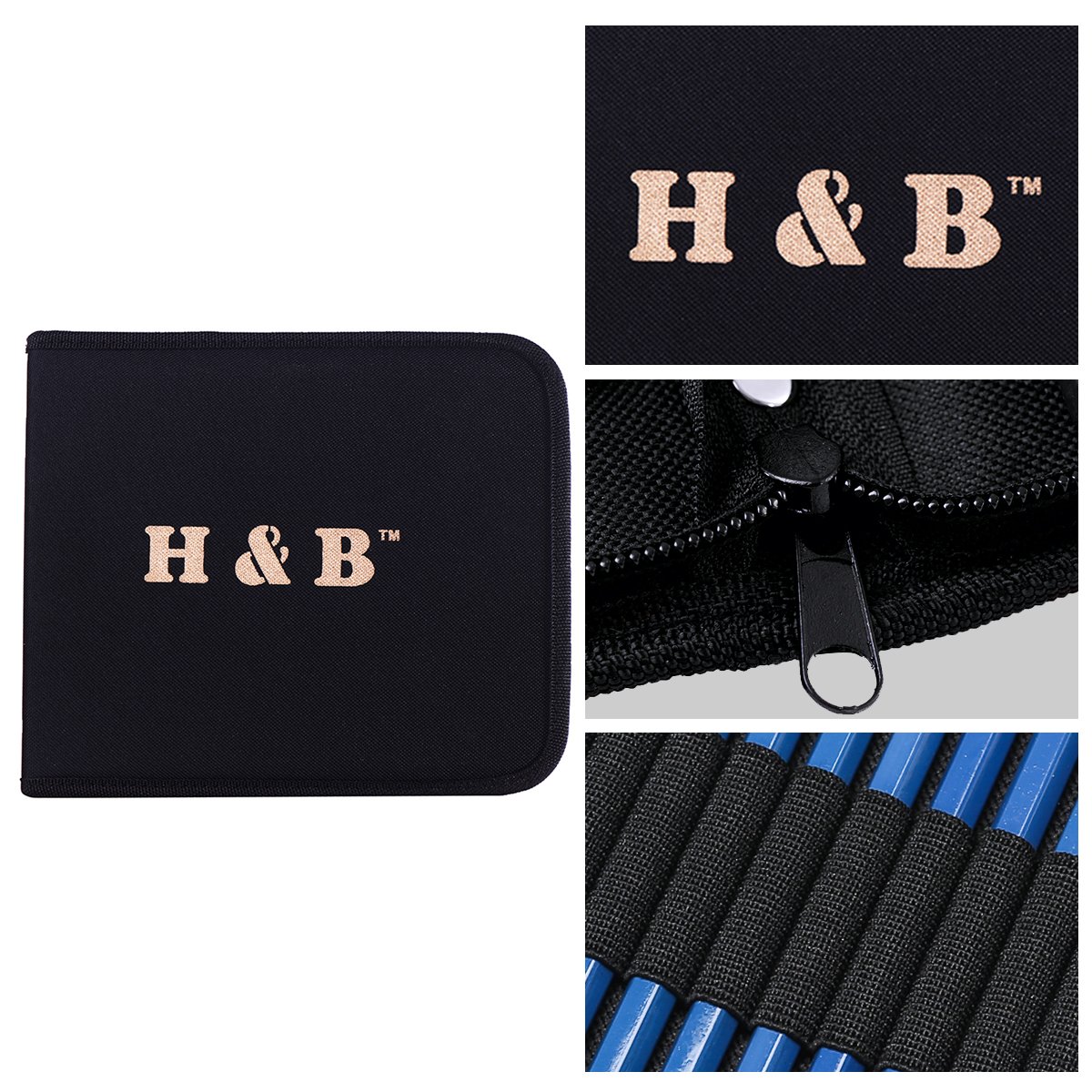 H&B Sketching Pencils Set Drawing and Sketch Kit 32-Piece Set with Pencils, Erasers, Graphite Stick, Sandpaper Block, Pencil Sharpener