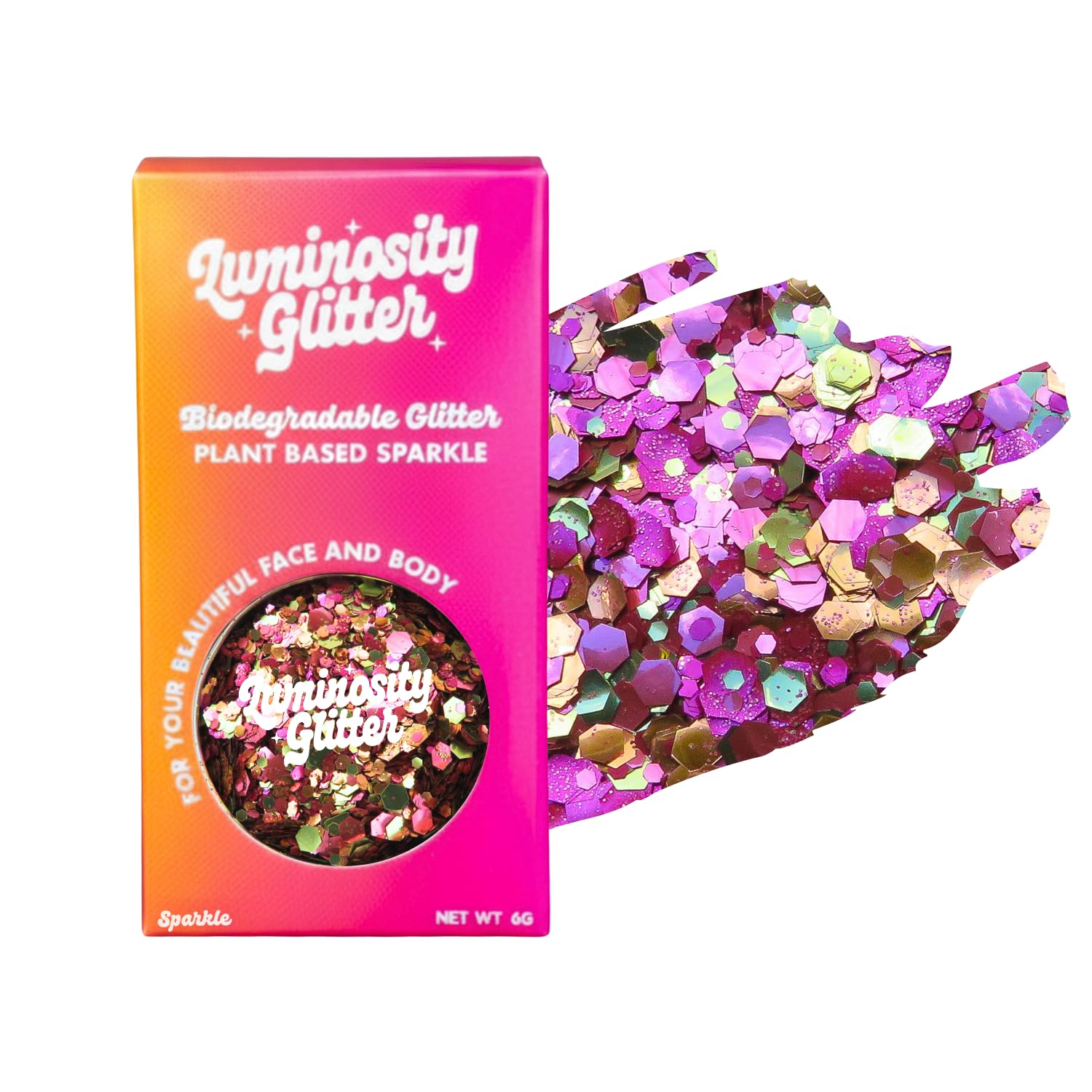 Diva Biodegradable Eco-Friendly Cosmetic Glitter - Face & Body Makeup - Vegan Loose Glitter 6g Pot