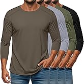 August Alley 4 Pack Men's Big and Tall Shirts, Long Sleeve Crew Neck T Shirts Basic Casual Fall Tops Trendy Muscle Tees