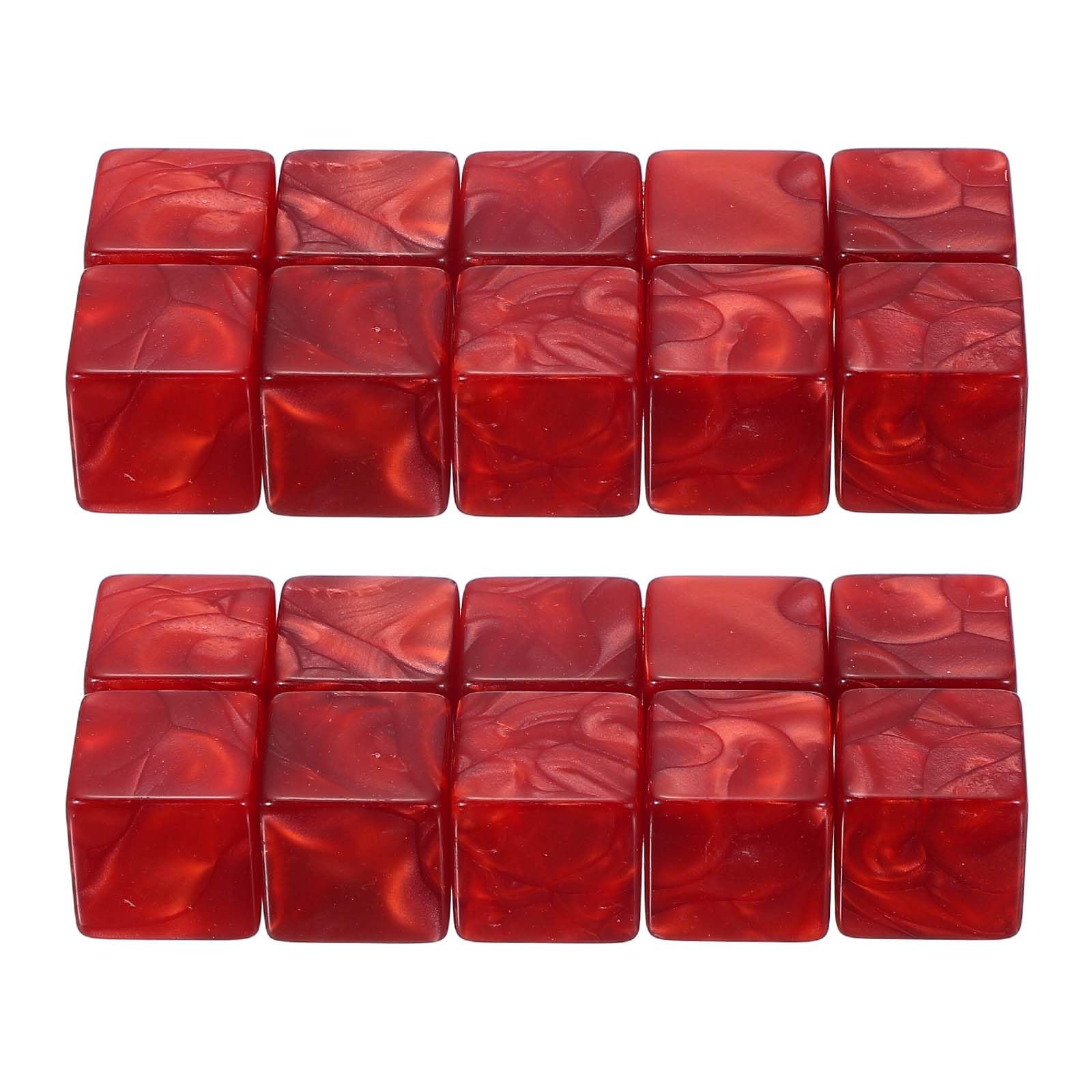 PATIKIL 16 mm Acrylic Dice Blank, 50 Pcs Standard Game Dice Square Corner with Pearl Smoothed Surface Six Sided for Board Games Teaching, Red โ image 1