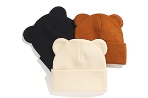 WERADAU Baby Winter Beanie Hat,Kids Cute Bear Ears Soft Knit Beanie for Infant Boys Girl Warm Winter Hat Caps