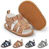 Meckior Baby Infant Boy Girl Sandals Newborn Non-Slip Soft Rubber Sole Sandals for Baby Boys Open-Toe Outdoor Casual Summer First Walkers Shoes