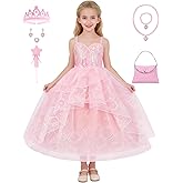 IBQ Kids Good Witch Costume Girls Pink Tulle Princess Dress Toddler Halloween Costumes Witch Cosplay Outfit with Accessories
