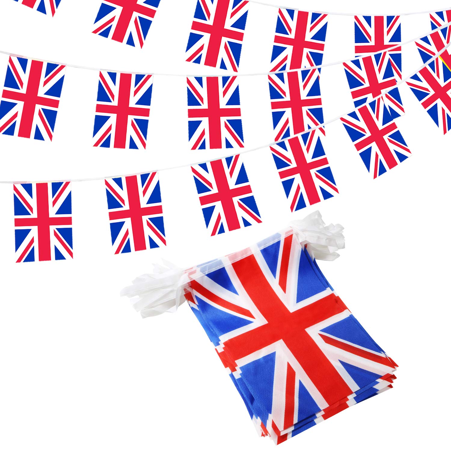 ANLEY United Kingdom of Great Britain and Northern Ireland String Pennant Banners, Patriotic Events Birthday of Her Majesty Queen Elizabeth Decoration Sports Bars - 33 Feet 38 Flags