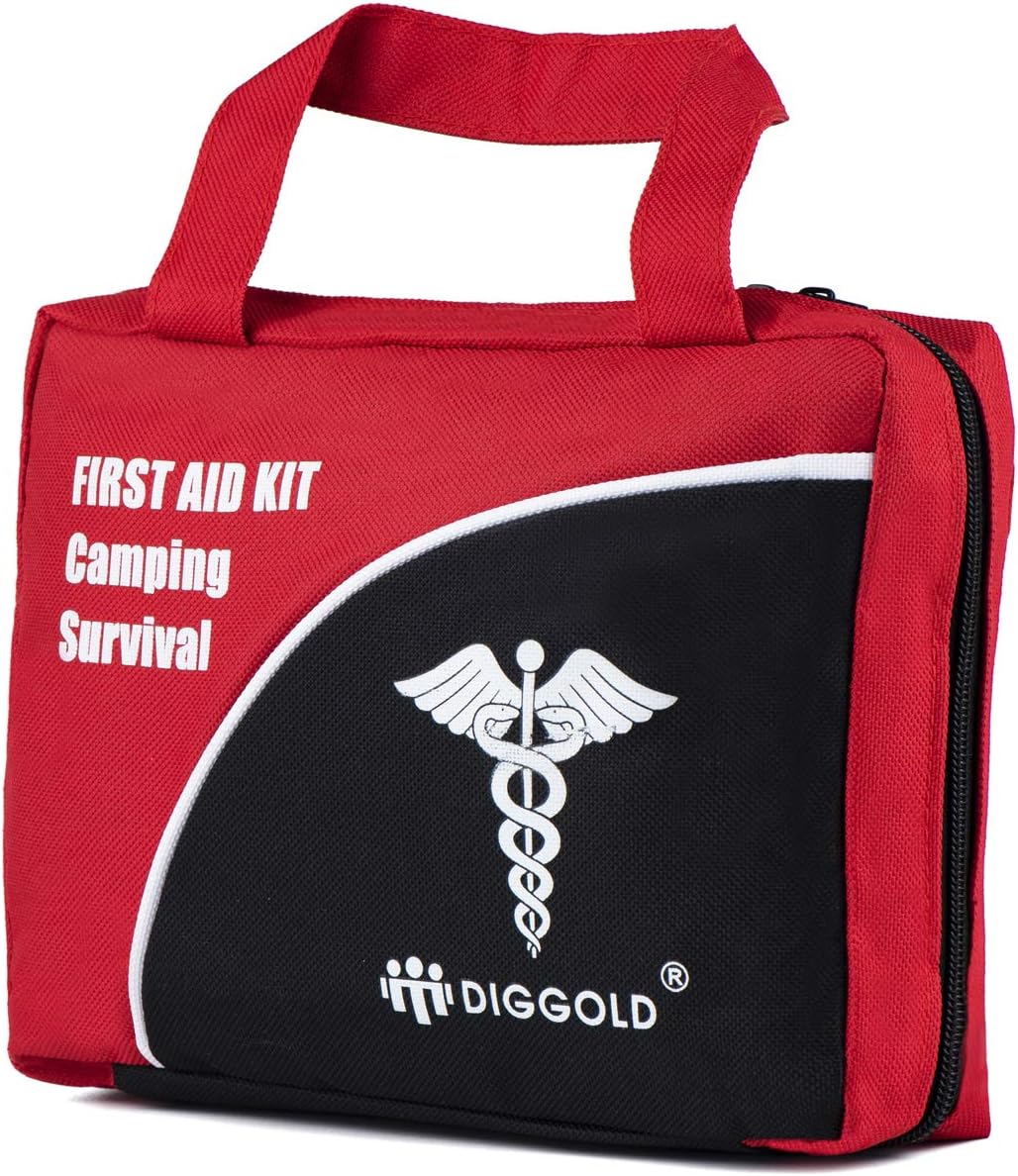 First Aid Kit Home Comprehensive 25 Items 131 Piece Soft Case Bag for Camping Hiking Car Emergency Survival Outdoor Sports Office by DIGGOLD : Sports & Outdoors