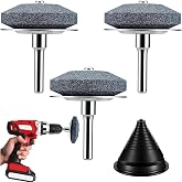 Calsoling 3 Pieces Lawnmower Blade Sharpener, Universal Multi-Sharp Rotary Lawn Mower Blade Sharpener with Balancer for Any Power Hand Drill,high Temperature Resistance and Hardness