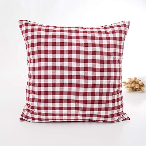 Buy Leoie Stripe Plaid Printed Pillow Cover White Red Throw Pillow