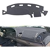 HanLanKa Black Carpet Dashboard Cover for Dodge Ram 1500 2500 3500 1998-2001 Carpet Dash Mat,Custom Fit Dash Cover,Easy Installation(Gray)