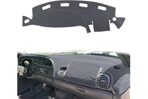 HanLanKa Black Carpet Dashboard Cover for Dodge Ram 1500 2500 3500 1998-2001 Carpet Dash Mat,Custom Fit Dash Cover,Easy Installation(Gray)