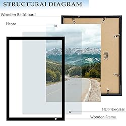 QOTIB 13x18 Picture Frame Black for Wall