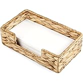 ZMZKKLL Napkin Holder for Bathroom, Woven Wicker Water Hyacinth Guest Towel Holder Tray, Disposable Paper Hand Towel Holder for Bathroom Accessories, Dinner Napkin Holder for Kitchen Table Party
