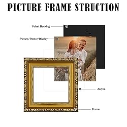 MIEVU 5×5 Gold Picture Frame - Picture Frames for