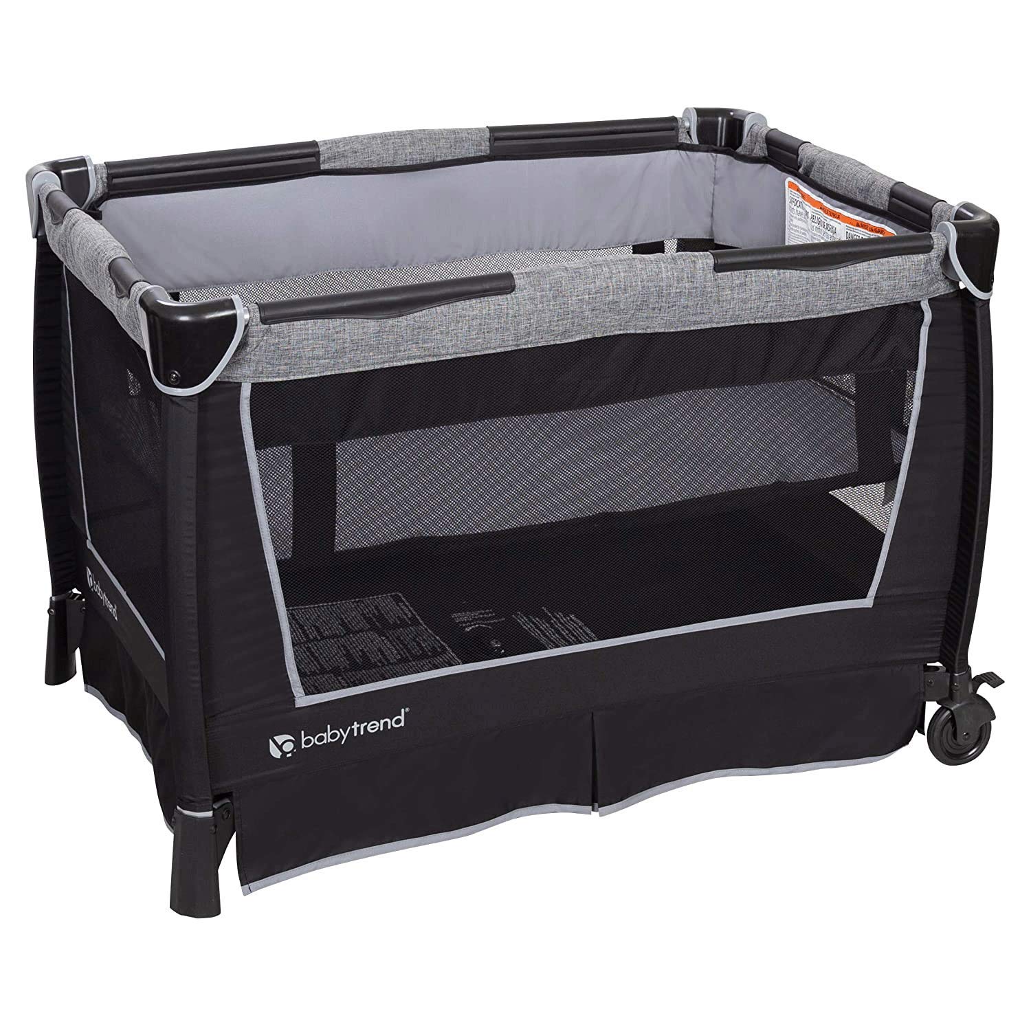 Baby Trend Retreat Nursery Center with Two Removable Rock A Bye Bassinets, Changing Table, Organizer, and Music Center with Nightlight, Quarry