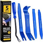 Tresalto Auto Trim Removal Tool Kit - 5 Piece set for Dash, Door Panel, Clip Remover - Scratch-Resist Nylon Pry Tools for Interior Car Trims Work - Panel Prying Tools Included - Blue