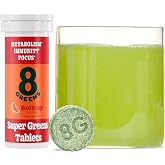 8Greens Supergreens Tablets | Super Greens Powder Superfood, Metabolism Immunity &amp; Focus, Daily Greens, Organic: Aloe Vera, Spirulina- Blood Orange