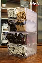 Deflecto Stackable Clear Cube Organizer with