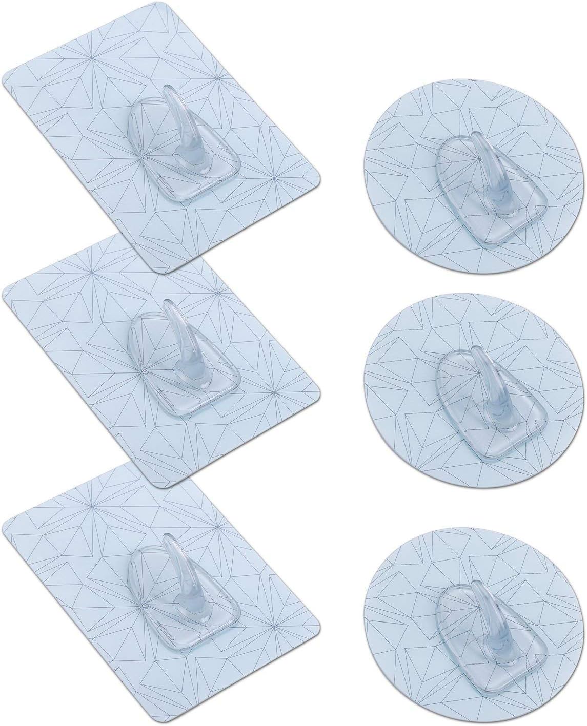 Wall Hooks, Onete Damage Free Hanging Nail Free waterproof Transparent Reusable Heavy Duty for Bathroom Kitchen Wall hook(6 packs)