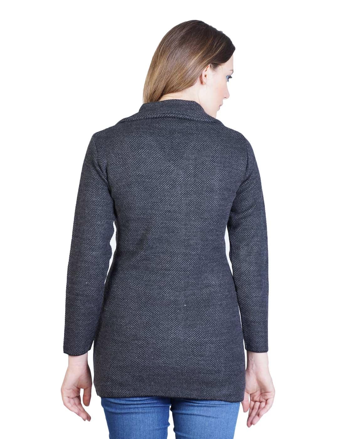 montrex acro wool winter long coat for women, girls (grey)