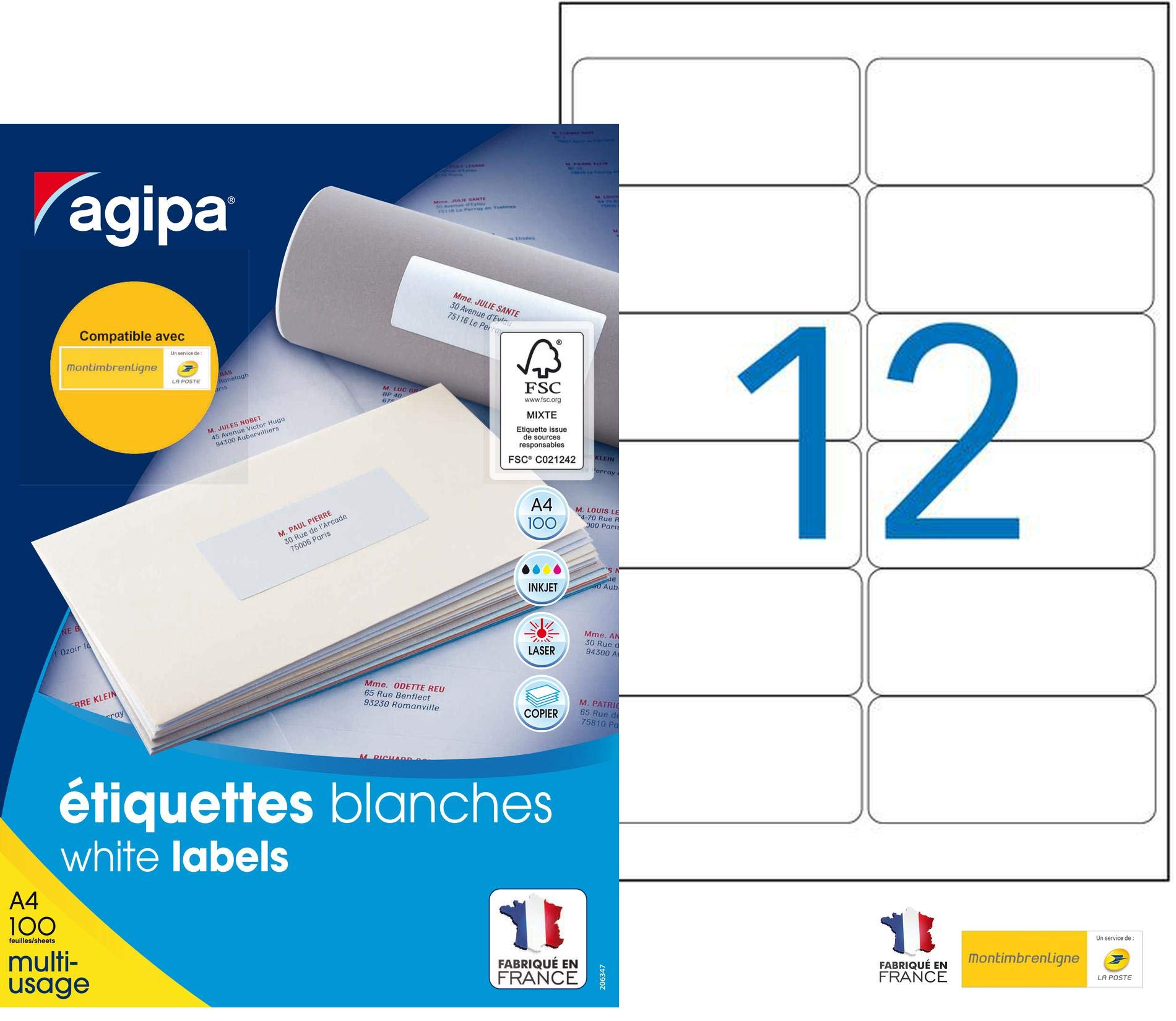 APLI 101311 Box of 1,200 Labels Multipurpose mtel A4 99.1 x 42.3 mm