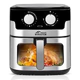MIRASTON 8.5QT Air Fryer, Upgraded Family Size Capacity, Visual Window, Square Basket Dials Stainless Steel Air Fryers, Reheat Leftovers, Easy Cooking for Healthier Breakfast & Dinner in Minutes