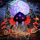 GOOSH 8 FT Width Halloween Inflatables Spider - Blow Up Yard Decorations with Magic Light - Halloween Outdoor Inflatables for Yard Garden Lawn Decor