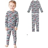Posh Peanut Boys Pajamas - PJs for Kids Made of Soft Viscose from Bamboo, Long Sleeve Toddler PJs & Matching Boys Pajama Sets