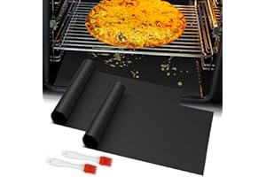 GOLDEER Oven Mat for Bottom of Oven, 2 Pack Heavy Duty Oven Cover for Electric Stove, Heat Resistant Stovetop Protector Air Fryer Grill Baking Mat, Reusable Gas Toaster Microwave Oven Drip Liner Teflon Sheets