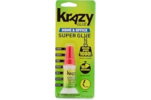 Krazy Glue Home & Office Brush-On Superglue, 5 g, Quick Dry, No-Clog Adhesive for Plastic, Ceramic, Wood, Rubber, Metal, Leather & More, Clear, Holds Over 1000 Lbs*