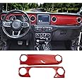 ETL INDUSTRIES Center Console Trim Dashboard Panel Cover for Jeep Wrangler JL JLU & Gladiator JT 2018-2023 Decorative Interior Accessories (Red)