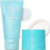 TULA Skin Care Nighttime Duo - Cleansing & Hydrating Travel Size, includes The Cult Classic Purifying Face Cleanser & Beauty Sleep Overnight Repair Treatment, 2-Piece Kit