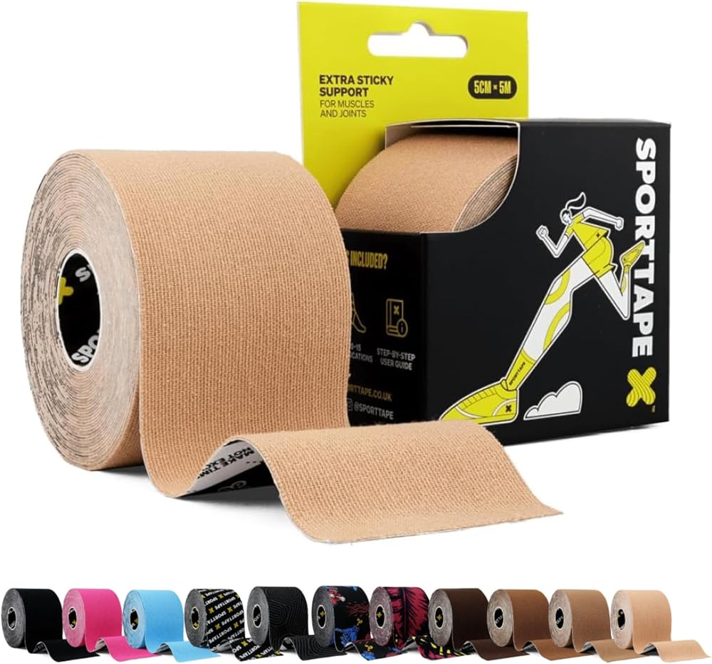 SPORTTAPE Kinesiology Tape 5cm x 5m Beige Water Resistant Hypoallergenic