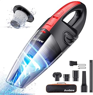 Audew Handstaubsauger, Akku Handstaubsauger 120W, 2200mA Kabellos Staubsauger Nass/Trocken Lärmminderung Beutelloser Handsauger schnellaufladung Haus&Auto Reinigung Autostaubsauger waschbarer Filter