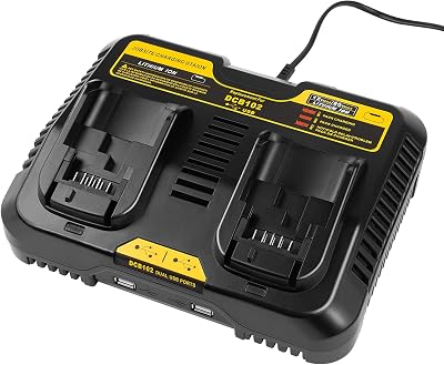 ASUNCELL 12-20V MAX Li-ion Battery Charger Dual 3.0A with USB Ports